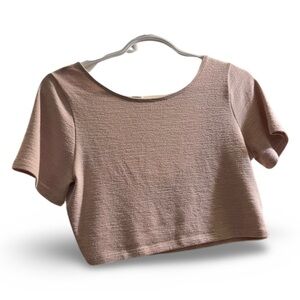 Wilfred Scoop Back Neutral Pink Cropped Tee Medium Aritzia Dusty Rose Feminine